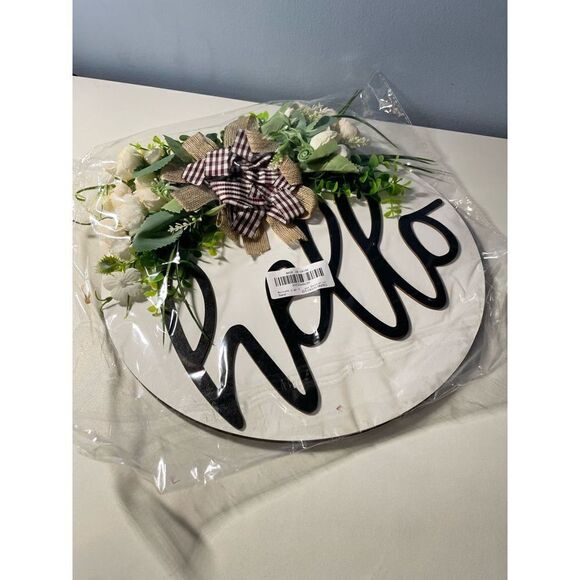 Welcome Sign Front Door Decoration Floral Wood - Picture 3 of 4